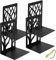Mgood Book Ends, Metal Bookends, 2 Pair Black Book Ends for Shelves, Heavy Duty Bookend Book Holders for Shelves, Non Skid No Rusting Book End, Unique Designs Book Stopper for Home, Office, Library