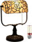 Uziqueif Klassische Bankerlampe, Retro Tiffany tischlampe, tischlampe mit zugschalter, Lampenschirm Glas, Tischleuchte Für Büro, Nachttischlampe