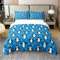 Pinguin 100% Gewaschene Baumwolle Bettbezug 135x200 Kawaii Pinguin Bettwäsche Set Antarktische Tier Tröster Abdeckung für Jungen Cartoon Nette Winter Thema Schneeflocke Muster Steppdeckenbezug,Blau