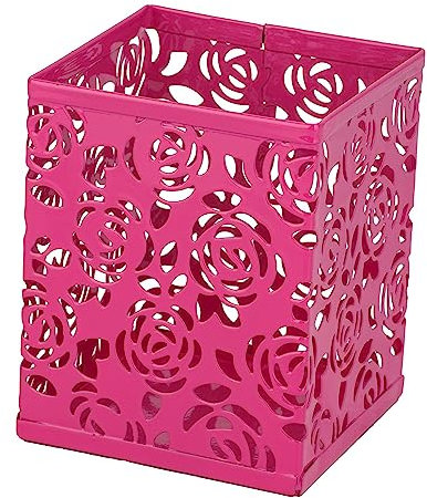 RICOO Stiftebox Stifthalter B003-F Stifteköcher Metall Stifte Aufbewahrung Halter 1 Stück Pen Holder Stifteaufbewahrung Schreibtisch Organizer Büro Desk Schreibtischorganizer Stiftebecher Fuchsia