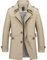 Gefomuofe Men's Trench Coat - Long Wool Coat, Business & Casual, Slim Fit, Windproof & Outdoor, Khaki, L