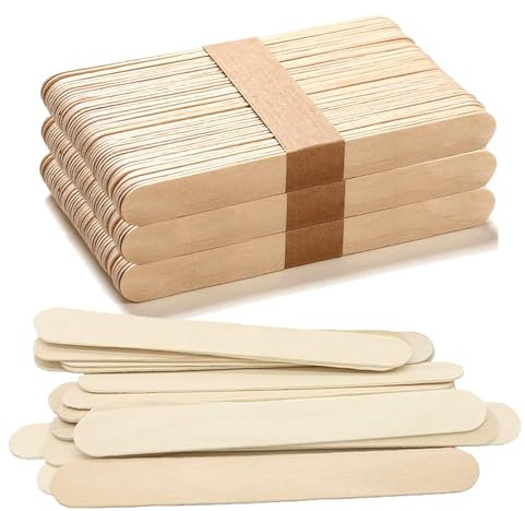 150Stück Holzstäbchen,Holzmundspatel,Verschiedene Holzspatel Waxing,Einweg Kosmetik Spatel zur Haarentfernung,mit runden, sauber geschnittenen Kanten | Ideal auch für Bastelarbeitem 1.8cm x 15cm
