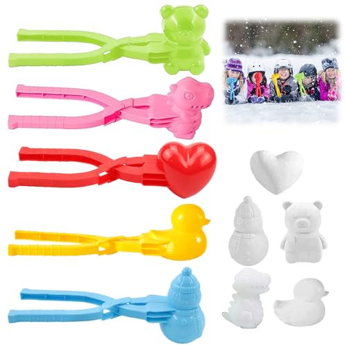 5 Stück Schneeball Former, Winter Schneeball Maker Schneeball Clip Maker Sandball Maker Clips Klammern Spielen Schnee Sand Spielzeug für Kinder Jungen Mädchen Sommer Winter Spaß