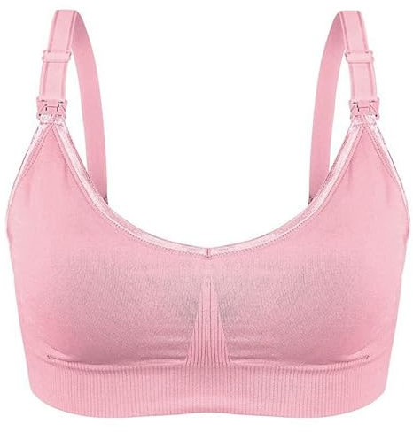 ana wiz Soutien-gorge d'allaitement doux et confortable | Bretelles réglables et clips faciles à ouvrir | Soutien-gorge d'allaitement sans fil et extensible, rose, XL