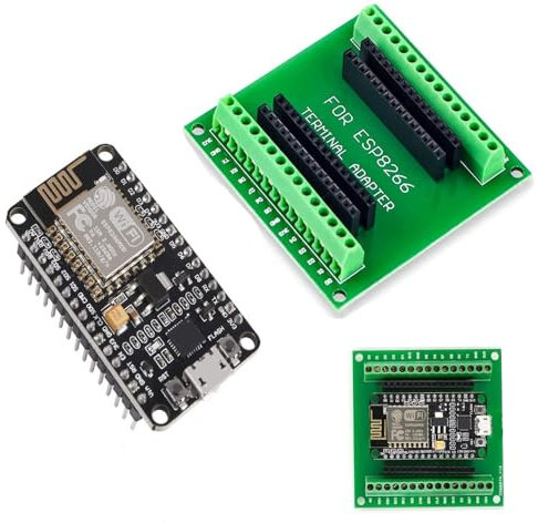 DUBEUYEW ESP8266 V2 Placa de Desarrollo WiFi WLAN Módulo Inalámbrico ESP-12E CP2102 para Arduino con un ESP8266 Breakoutboard GPIO 1 en 2 (Kit Esp8266)