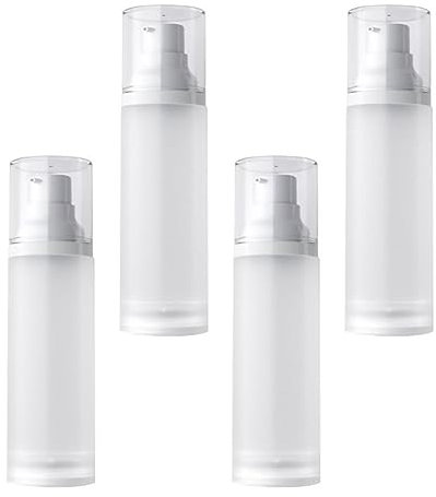 DRESSOOS 4 Pièces Bouteille de Lotion givrée shampouineuse après-shampooings shampoing cattier Anti UV Flacon airless Mat Flacon Pompe à Lotion Bureau Glaçage Bouteille sous Vide Plastique