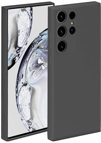 ONEFLOW Soft Case für Samsung Galaxy S24 Ultra Hülle aus Silikon mit Kameraschutz, Silikonhülle mit erhöhtem Schutz fürs Display, Backcover Schutzhülle, weiche Handyhülle, Anthrazit
