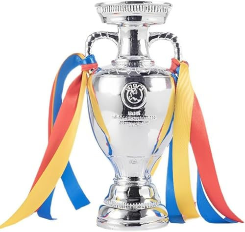 Trofeo di Calcio, Trofeo di Replica della Coppa Europea, Resina Trofeo Sportivo Coppa Europea con Nastri, Souvenir Decorativi e Oggetti da Collezione per Gli Appassionati di Sport, 16-60cm (26cm)