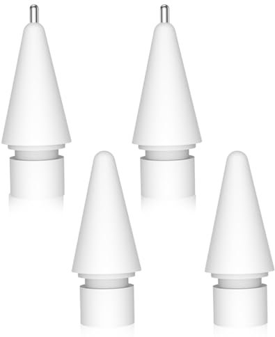 Ricambio per Punte Apple Pencil, 4 Pezzi Ricambio per Punte Apple Pencil 2/1, Sensazione di Penna Stilografica, per Apple Pencil Tips, Compatibile con Punte Penna ipad Adatto per Apple iPad Pencil