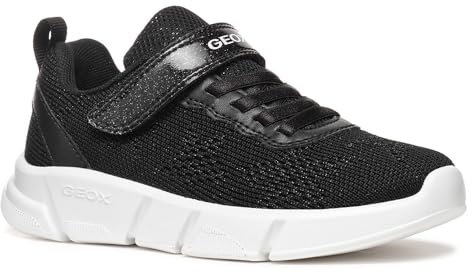 Geox J ARIL Girl B Sneaker, Black, 38 EU