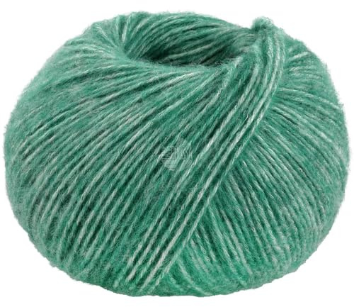 LANA GROSSA Natural Alpaca Pelo | Flauschige Netzgarnstruktur aus Baumwolle gefüllt mit Baby Alpakafasern und Merino Schurwolle | 50g Wolle zum Stricken & Häkeln | 125m Garn FB25
