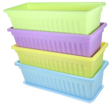 CAXUSD 17 Jardinières Rectangulaires pour Pots De Fleurs Robustes