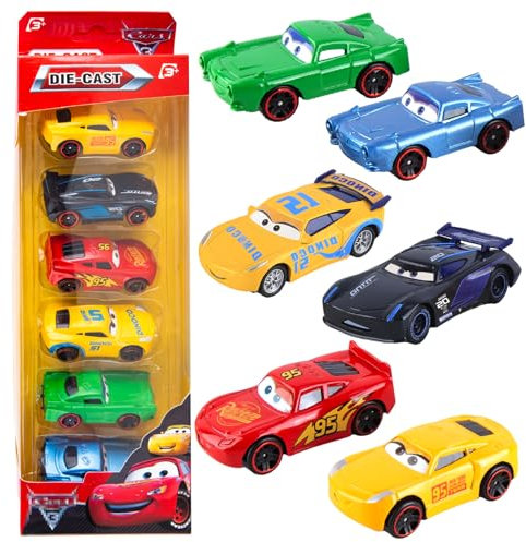 Luclay Car Autos Spielzeugauto Set- 6 Stück Spielzeug für Kinder Metall Kinder Mini Die Cast Modellauto Racing Mini Car Spielzeug Kleine Fahrzeuge Toys als Geburtstag Weihnachten Geschenke