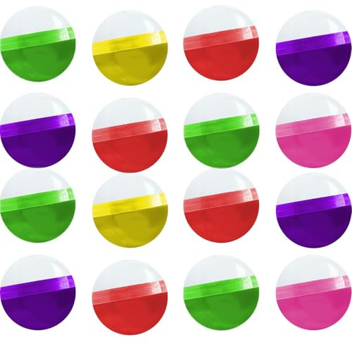 Lot de 50 petites capsules rondes, vides, transparentes, rondes, torsadées, distributeur automatique de chewing-gum, conteneur, remplissable, balle surprise pour fête préférée (coloré)
