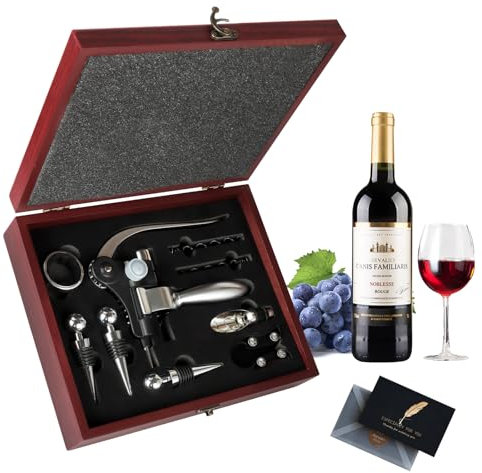 UCAMP Tire bouchons,Ouvre-bouteilles de Vin,Lapin Style 11 Pcs Ouvre-vin avec,pour Vin avec Coupe-Capsule, Anneaux Anti-Goutte,Bouchon et Verseur Vin,2 Vis sans fin,Pour les amateurs de vin rouge