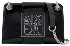 Armani Exchange Borsa tracolla nera vernice