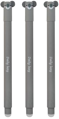 EBERHARD FABER 599038 - Tintenroller radierbar Koala, 3 Animal Erase it Stifte, Gelschreiber blau 0,7 mm