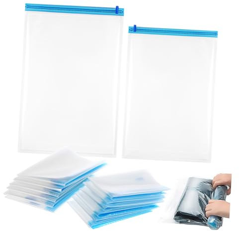 LALADEFIEE 12pcs Space Saver Storage Bags Travel Compression Bags Vacuum Sealed up Packing Organizers for Luggage