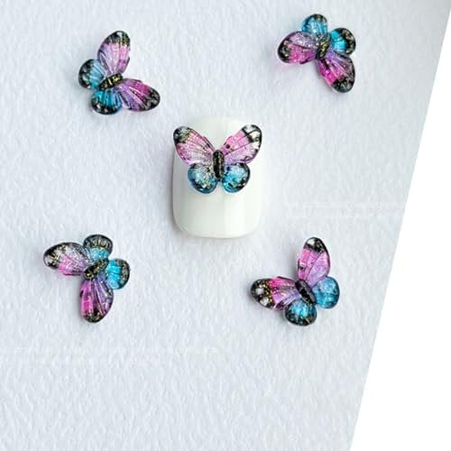 MLWSKERTY Butterfly Nail Art Rhinestones Nail Gems Nail Stones Flat Back Nail Jewels for Nail Art Decoration DIY Crafts Makeup