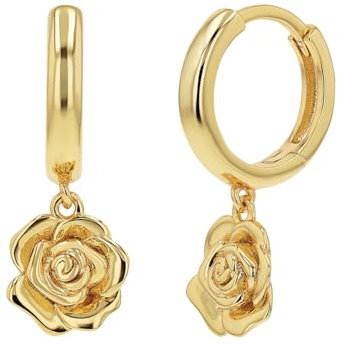 NOELANI Creolen 925 Sterling Silber Damen Ohrschmuck, 2,2 cm, Gold, Rose, Kommt in Schmuck Geschenk Box, 2039632