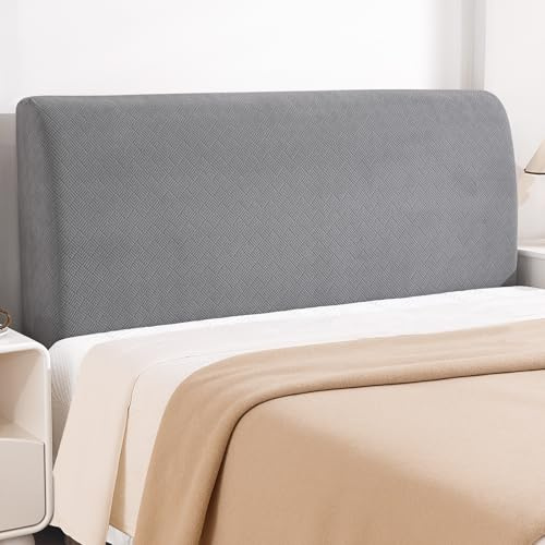 YSTELLAA Bettkopfteil Bezug, 150CM, Weicher Staubdicht Headboard Cover, Abnehmbarer Strecken Kopfteil Bezug, Kratzfester Überzug Bett Betthusse Kopfteil Für Schlafzimmer, Hellgrau
