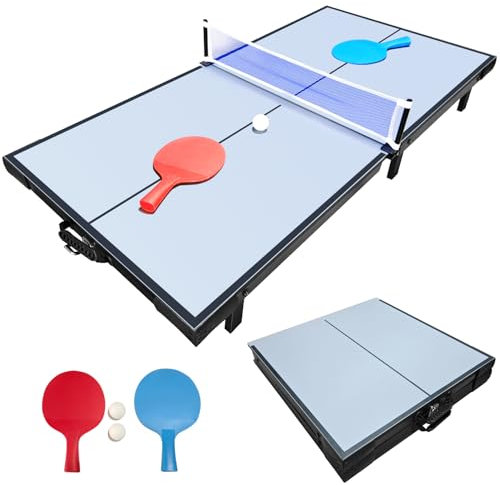 OYE 48 Inch Folding Table Tennis Table Top, Portable Ping Pong Table Game Set with Racket and Net