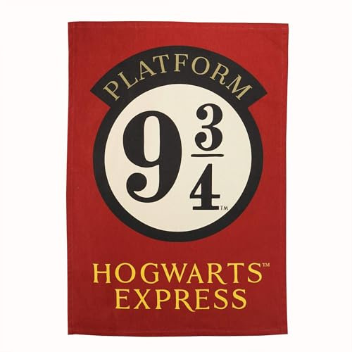 Harry Potter Geschirrtuch aus recycelter Baumwolle (Plattform 9 3/4), Mehrfarbig, Einheitsgröße