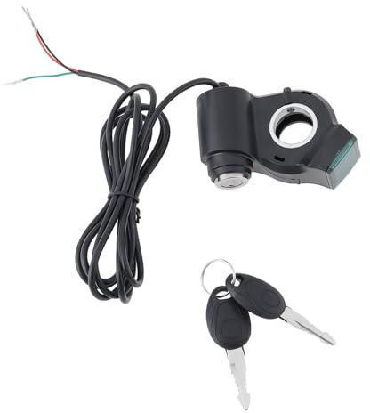YINETTECH E-Scooter Power Switch with Keys Oltmeter 12V/24V/36V/48V/60V/72V E-bike Start Lock Switch Replace Parts Compatible with Kugoo PRO Scooter