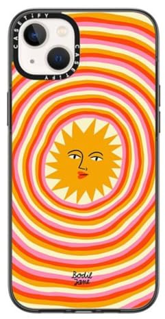 CASETiFY Kompakte iPhone 14 Plus Hülle [Leicht / 4 ft. 2X Militärischer Fallschutz/Schlank] - Sonnenstrahlen - Klar Schwarz