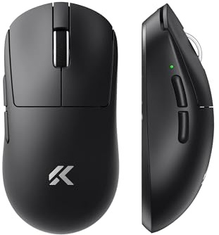 MCHOSE A7 V2 Ultra Ultraleicht 59 g Kabellose Gaming-Maus, 42000 DPI Sensor, 8000 Hz Abtastrate, 750 IPS, Gaming-Maus mit BT 5.0, 2,4 GHz und Kabel, über 200 Stunden Akkulaufzeit, Schwarz
