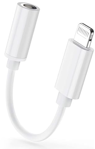 UmiMirari iPhone Aux Adapter [MFi zertifizierter] Lightning auf 3,5mm Kopfhöreranschluss Adapter kompatibel für iPhone 14/13/12/11/XS/XR/8/7/6 – Unterstützung Alle iOS