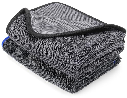 Jostift 2 Stück Trockentuch Dusche XXL, Microfasertücher 60x40cm | Fast Dry Shiny Bath Wipes Trockentücher für Bad Duschkabine Auto, Grau, Blau