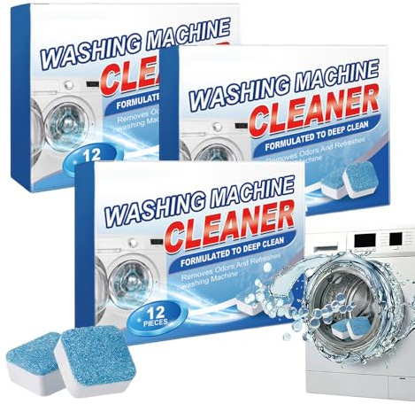Washing Machine Cleaner Deep Clean Tablets, 2026 Upgraded Washing Machine Tablets, Removes Odor, Grime & Build-Up, Deep Cleaning Tablets for Front Loader und Top Load Washer (3, 36 Pieces)