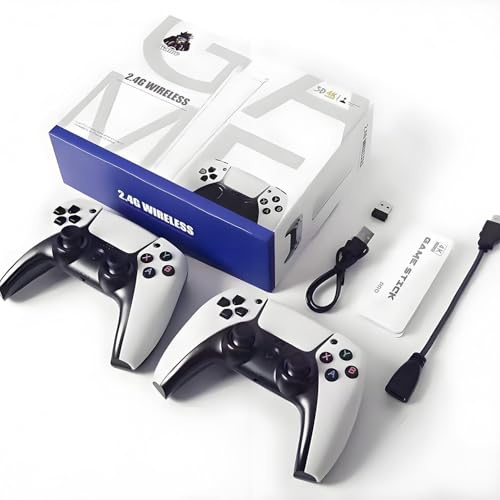 Console de Jeux Portable Upgrad Console Retrogaming 4K HDMI Retro Game Stick avec 20 000 Jeux Classiques intégrés, Deux Manettes sans Fil 2.4Ghz, Plug and Play pour TV (64G with 23000Games Black)