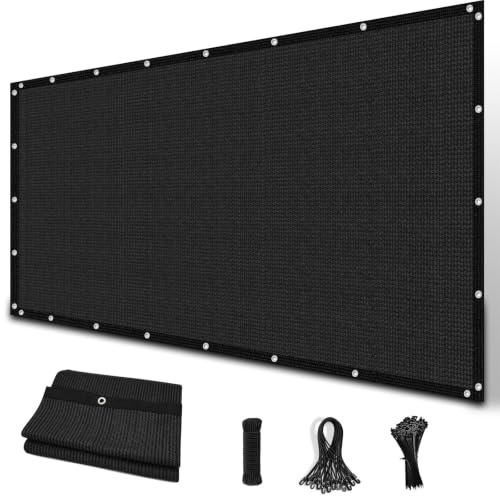 Amagenix Filet d’ombrage PEHD 160g/m² 2X4m, Toile d’Ombrage Anti-UV 90% avec Œillets, Filet Solaire pour Jardin, Terrasse, Serre et Carport,Noir