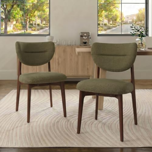 Fiximaster Lot de 2 Chaises Salle à Manger, Chaise de Cuisine Noyer-Vert