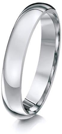 Theia Bague Titane Forme Demi-Jonc Confort - Hautement Polie 4mm - Taille 56