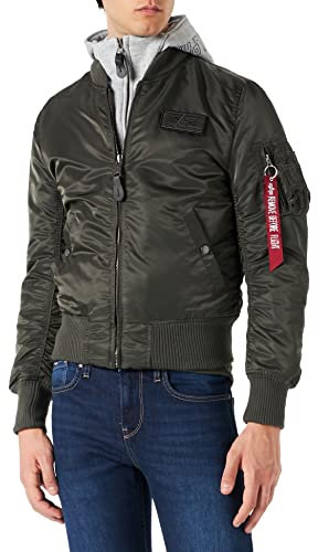 ALPHA INDUSTRIES Herren Ma-1 D-tec Für Bomberjacke, Dunkelgrau, L EU