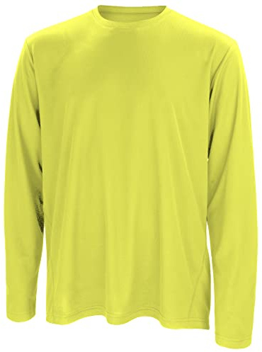 Spiro Mens Sports Quick-Dry Long Sleeve Performance T-Shirt (XL) (Lime Green)