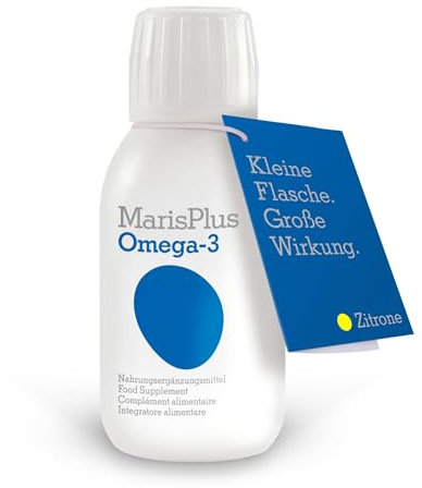 MarisPlus Omega-3 Fischöl flüssig - Geschmack Zitrone - Premium DHA & EPA - hochdosiert, höchste Reinheit, 100% natürliche Triglyceride 4.600 mg - ohne künstliche Zusätze – 150 ml Monatsvorrat