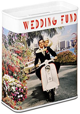 Wedding Fund Scooter Metal Spardose Tin
