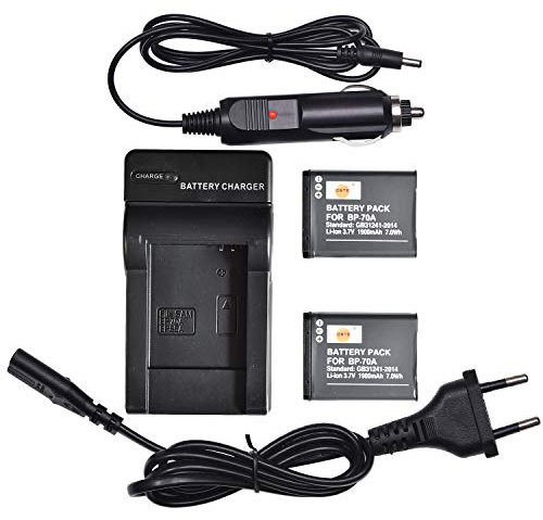 DSTE 2-Pacco BP-70A Ricambio Batteria + DC97E Caricabatteria per Samsung BP70A ST30 ST60 ST61 ST65 ST66 ST67 ST70 ST71 ST72 ST76 ST80 ST90 ST93 ST95 ST100 ST150F ST700 ST6500 SL50 SL600 SL605 SL630