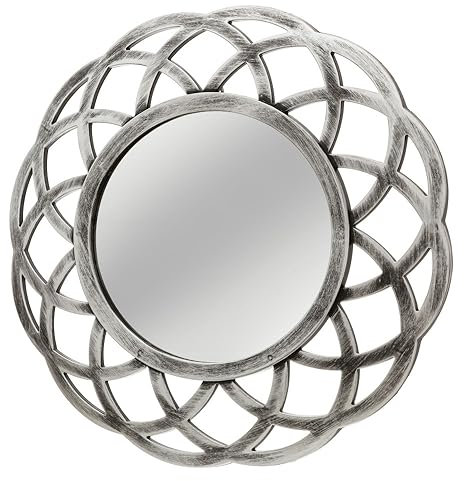 Dcasa - Espejo Circular Plata Polipropileno 40 x 2 x 40 cm