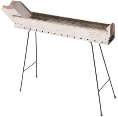 CRUCCOLINI BA150 Grill Drehspieß mit Kohle, Silber, 50 x 22 x 55 cm