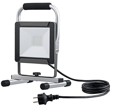 Electraline 63430 Projecteur LED extérieur sur pied, 30 W, Gris