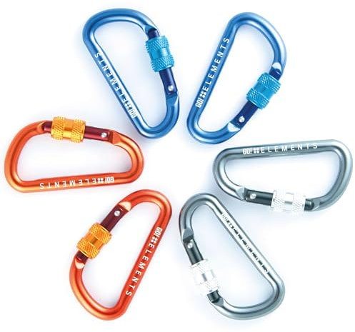 Micro 6 - Karabiner mit Schraubverschluss | 2er Pack | Minikarabiner & Schlüsselanhänger | Kleiner Karabinerhaken