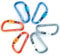 GO!elements Mini Karabiner Micro 6 mit Schraubverschluss im 2er Pack, Farbe:Multi