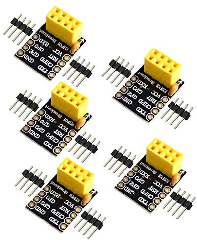 DollaTek 5Pcs Serieller Brotschneidebrett-Adapter zum WiFi Transceiver-Modul Breakout UART für ESP-01 sp8266 ESP01S