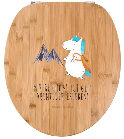 Mr. & Mrs. Panda Motiv WC Sitz Einhorn Bergsteiger - Geschenk, Weltenbummler, Einhörner, Klobrille, Toilette, Unicorn, Toilettendeckel, Urlaub,