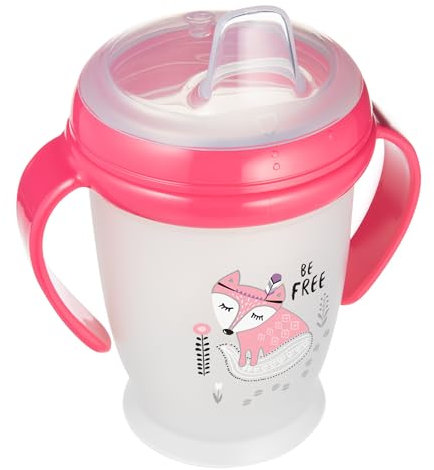 LOVI Auslaufsicherer Trinklernbecher Sippy Master 250 ml, Trinken ohne zu verschütten, Weiches Silikonmundstück, Leicht zu reinigen (Indian Summer Rosa)